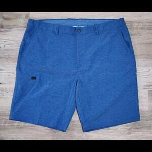 Mens Greg Norman Shorts Size 38 Blue Golf Summer Flat Front Chino 9" Inseam